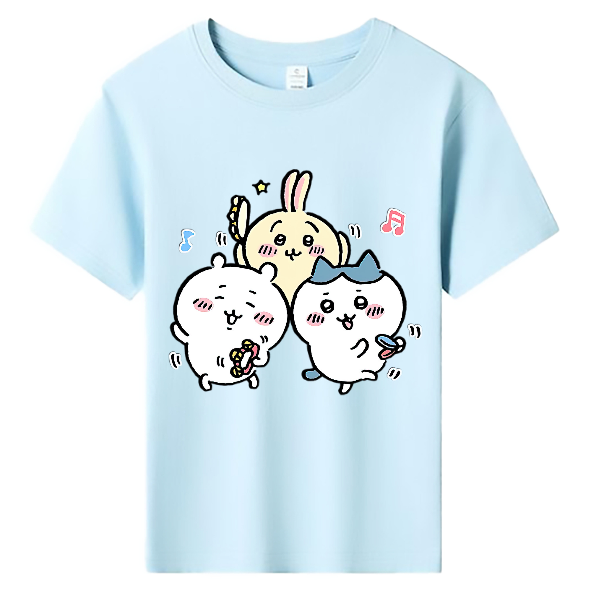 （画像用） ちいかわ ハチワレ Chii-kawa hachiware 綿100％キッズTシャツ（フロントプリント）